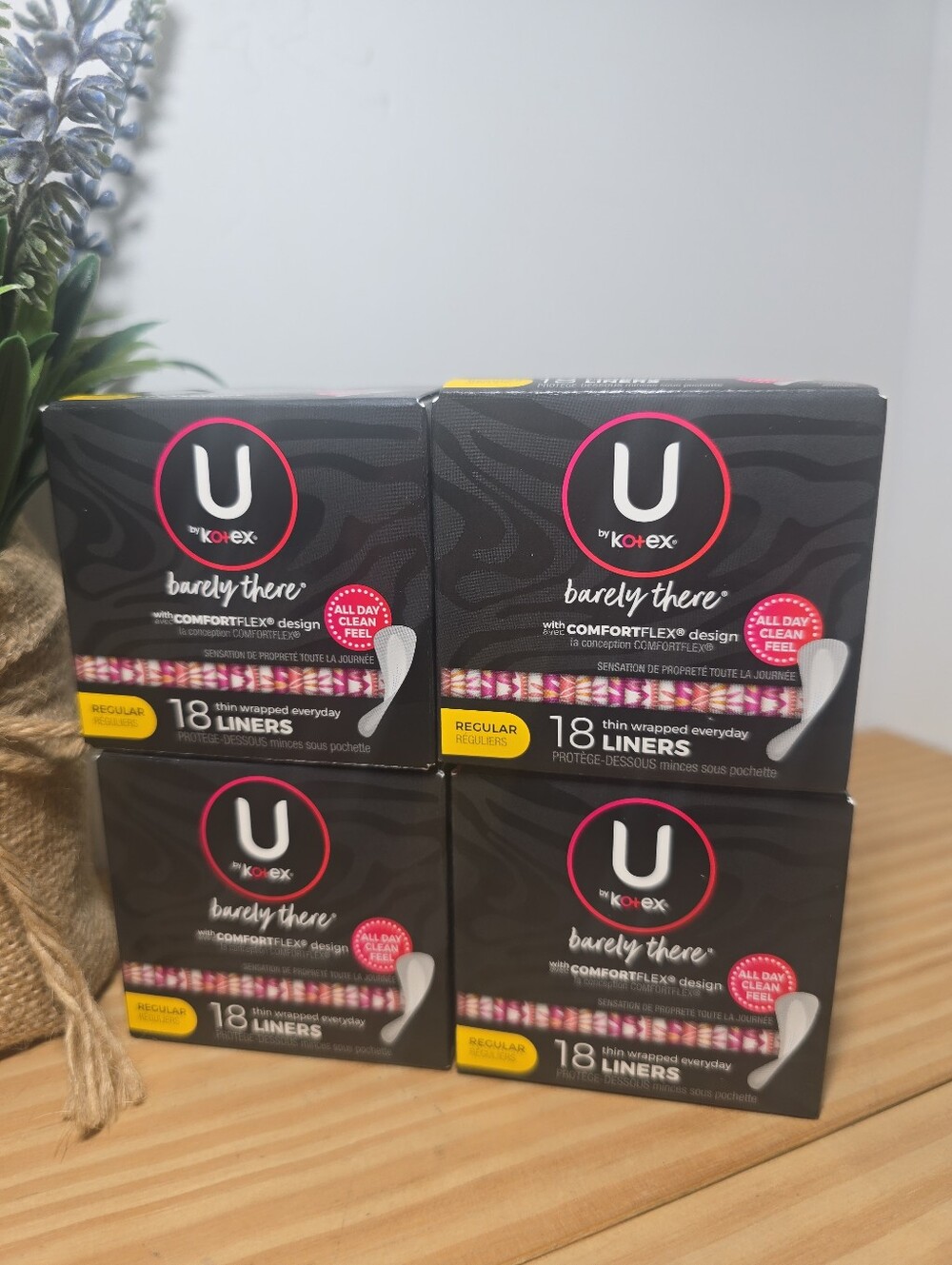 U by Kotex Barely There Regular Panty Liners - (4 Boxes)